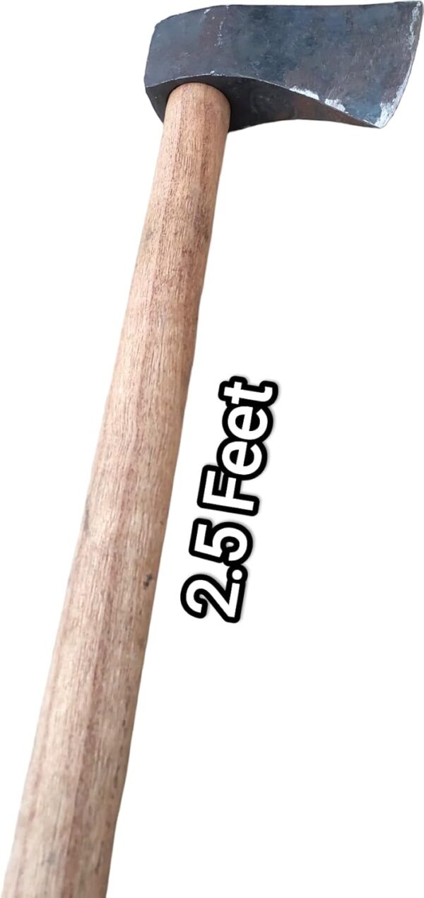 1 KG Handmade Axe with Wooden Handle Kulhadi for Tree Cutting Gardening and Agricultural Tool Made with High Carbon Steel - Image 4