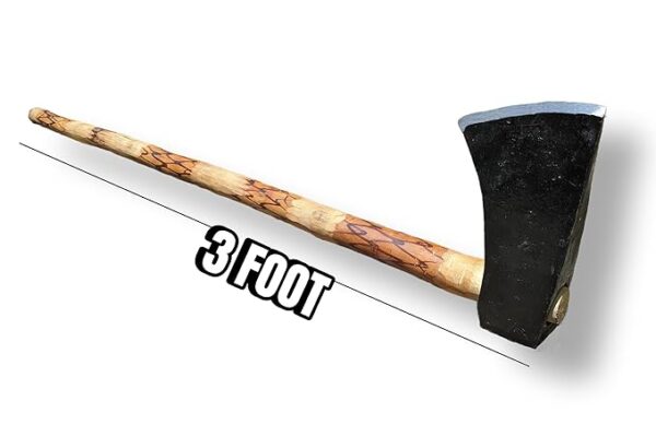 2 KG Handmade Axe with Wooden Handle Kulhadi for Tree Cutting Gardening and Agricultural Tool Made with High Carbon Steel - Image 2
